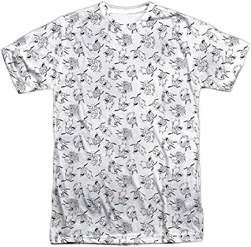 Courage the Cowardly Dog TV Show Scream Pattern Adult Front/Back Print T-Shirt