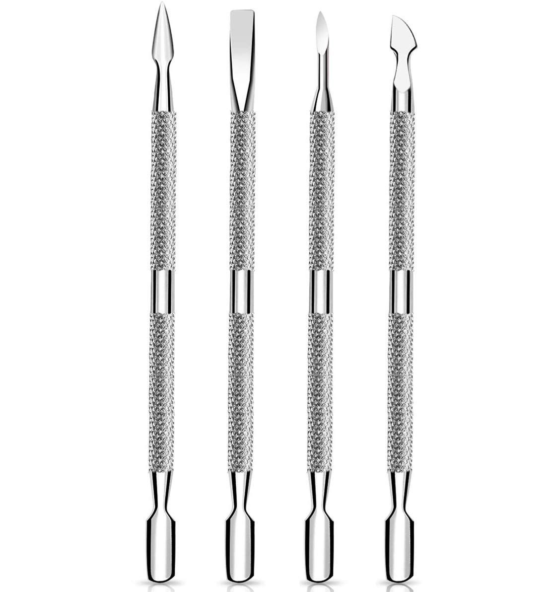 Cuticle Pusher and Cutter Set, Dead Skin Nail Cleaner Tools, Professional Stainless Steel Cuticle Remover, Durable Pedicure Manicure Tools for Fingernails and Toenails.4 Pcs/Set