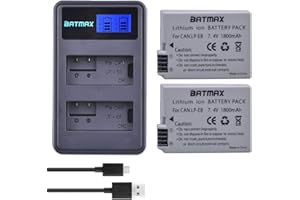 Batmax 2Pcs 1800mAh LP-E8 LP E8 Battery + LCD USB Dual Charger for Canon LP-E8 LC-E8E Canon Rebel T3i,T2i,T4i,T5i,EOS 600D,55