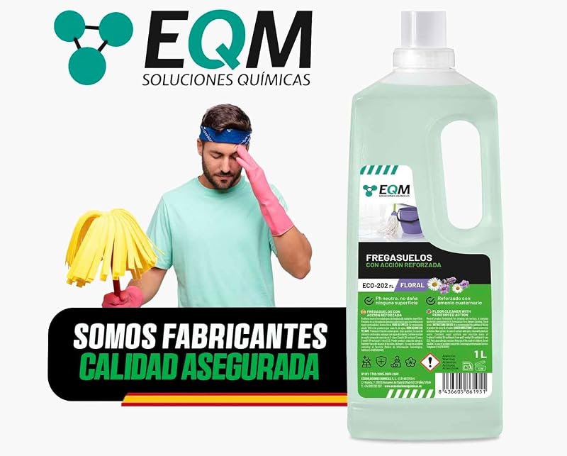EQM ECO-202 Reinforced Action Floor Cleaner, Aroma Floral, 1L