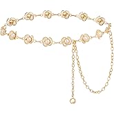 AWAYTR Waist Chains Belts for Women - Rhinestone Gold Silver Chain Belts for Dresses