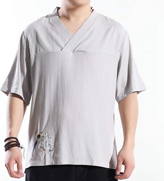 Amazon 夏服 メンズ Tシャツ 半袖 ロックtシャツ 男性用 オーバーサイズ ビックtシャツ 和柄 刺繍 リネン ティシャツ カットソー Vネック 大きいサイズ ティーしゃつ ゆったり ステューシー トップス おしゃれ メンズファッション M 5xl Tシャツ カットソー 通販