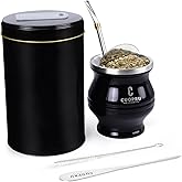 Cuopru 6 in 1 Yerba Mate Cup Set, Include Modern Mate Gourd, Yerbero, Bombilla(straw), Cleaning Brush, Tea Shaper Kits