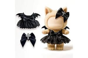 BAGOSEF 17cm Doll Clothes – Fluffy & Cute Outfits for Designer Dolls | Dark, Magical Style - MiniDevil
