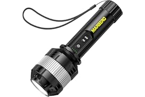 MARBERO Rechargeable Flashlight High Lumens with 4000mAh Battery Focused Beam Super Bright LED Small Powerful Flashlight 3 Modes Tactical Compact Portable Flashlight for Camping Hiking Emergency Home