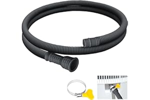 ENSAYEER Flexible Universal Dehumidifier Drain Hose, with Cuttable Rubber Adapter & Connect Clamp, 5Ft Replacement Hose for Dehumidifiers&Portable Air Conditioners(Black)
