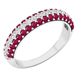 Dazzlingrock Collection 18K Round Lab Created Ruby