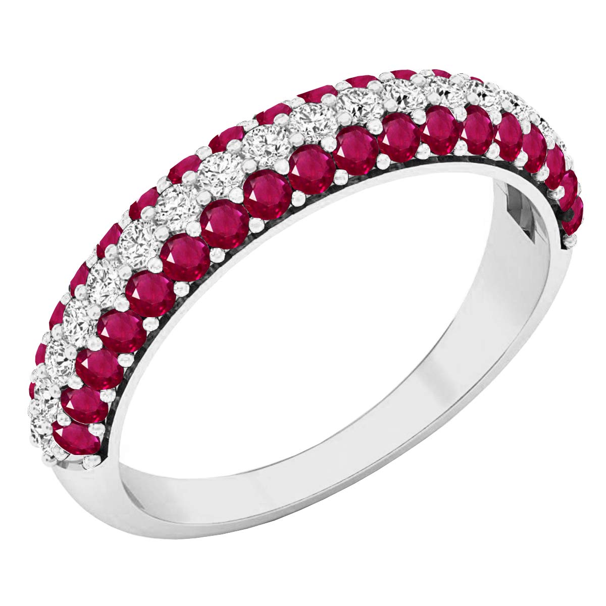 Dazzlingrock Collection 18K Round Lab Created Ruby