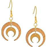 MINACHI Boho Chic Double Crescent Moon Dangle Drop Earrings Statement Jewelry Gift for Women