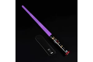 MewduMewdu Light Up Saber Toy with Electronic Lights & FX Sound for Kids and Adults, Purple Blue Red Changing LED Light Expandable Saber Toy for Roleplay