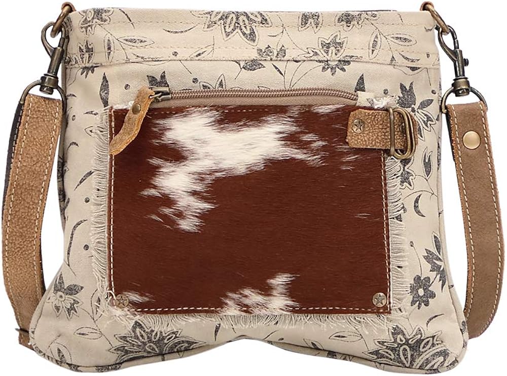 Myra Bag Scarlet Upcycled Canvas & Cowhide Crossbody Bag S1478 Amazon