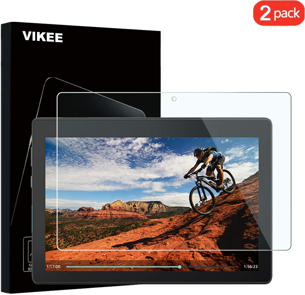 [2-Pack] Lenovo TAB E10 Screen Protector, VIKEE HD Clear Protector [Anti-Scratch] [Anti-Fingerprint] [No-Bubble] [Case-Friendly], 9H Hardness Tempered Glass Screen Film for Lenovo Tab E10 TB-X104F