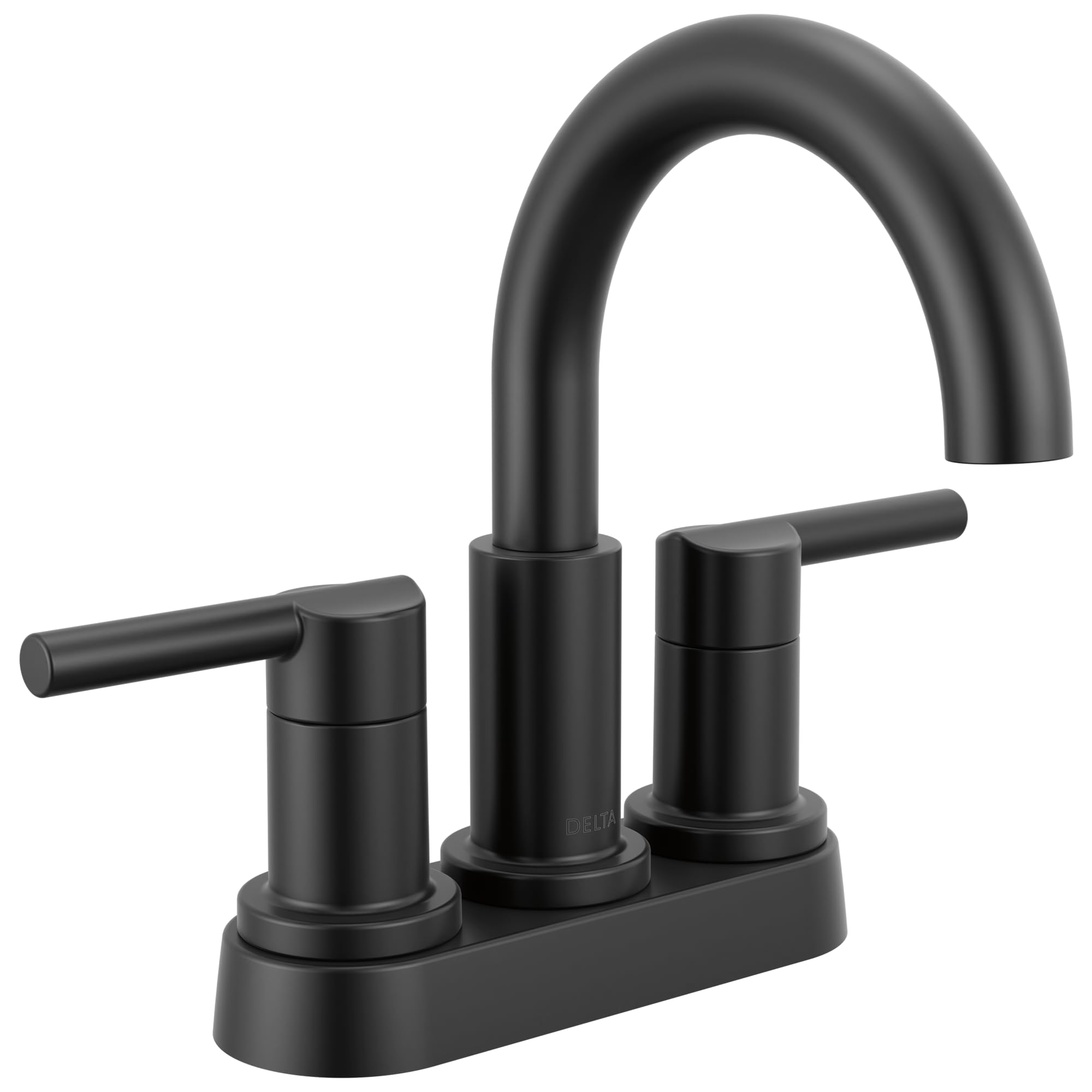 Photo 1 of Delta Nicoli Centerset Matte Black Bathroom Faucet, 4 Inch 3 Hole Bathroom Sink Faucet for Vanity, Push-Pop Drain Assembly, Matte Black 25749LF-BL