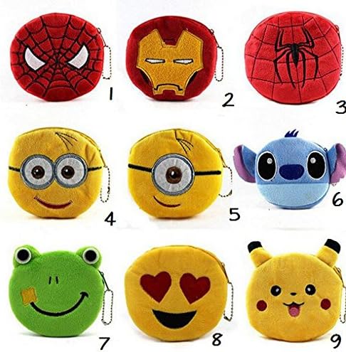 Tejoi Cute Cartoon Pokemon Go Pikachu (Price per UNIT) Plush Coin Purse Children Zipper Change Purse Wallet Hello Kitty Minions Pouch Bag For Kids Gift