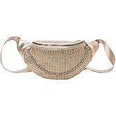 Shiny Rhinestones Crystal Waist Bag Fanny Pack for Women Girls Small Belt Bum Bag Crossbody Cell Phone Pouch for Party Beach Travel