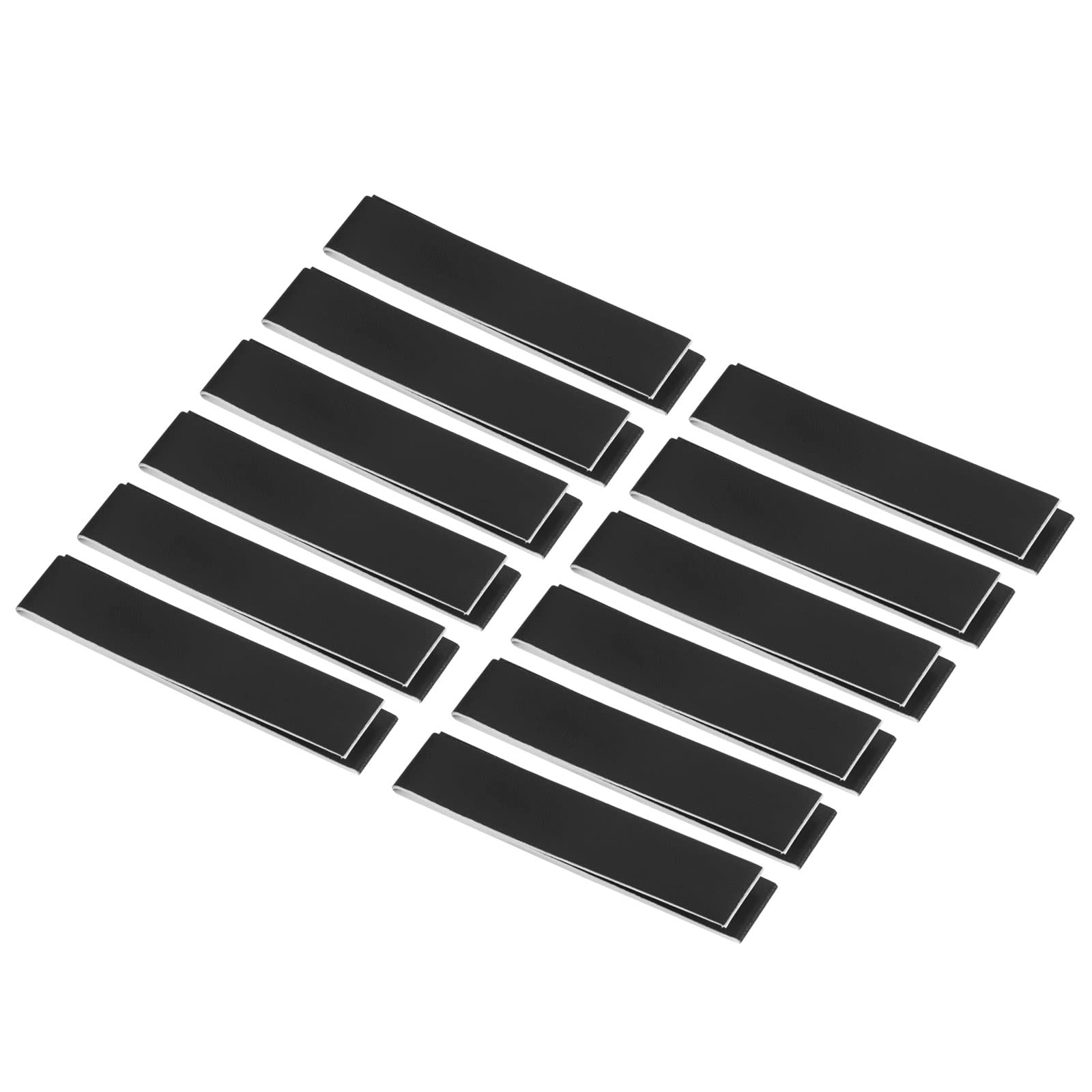 PATIKIL 9.8"x0.7" Badminton Racket Head Protector Sticker, 12 Pack PU Tennis Racquet Guard Tape Racket Frame Stickers Thickened Wear-Resistant, Black