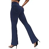 VOOVEEYA Women's Bootcut Leggings - Bootleg Yoga Pants Flare with 4 Pockets,Tummy Control High Waisted Casual Dress Pants