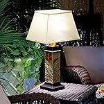 Gray Brown Faux Slate Battery Operated Outdoor Table Lamp Patio Decor Lighting