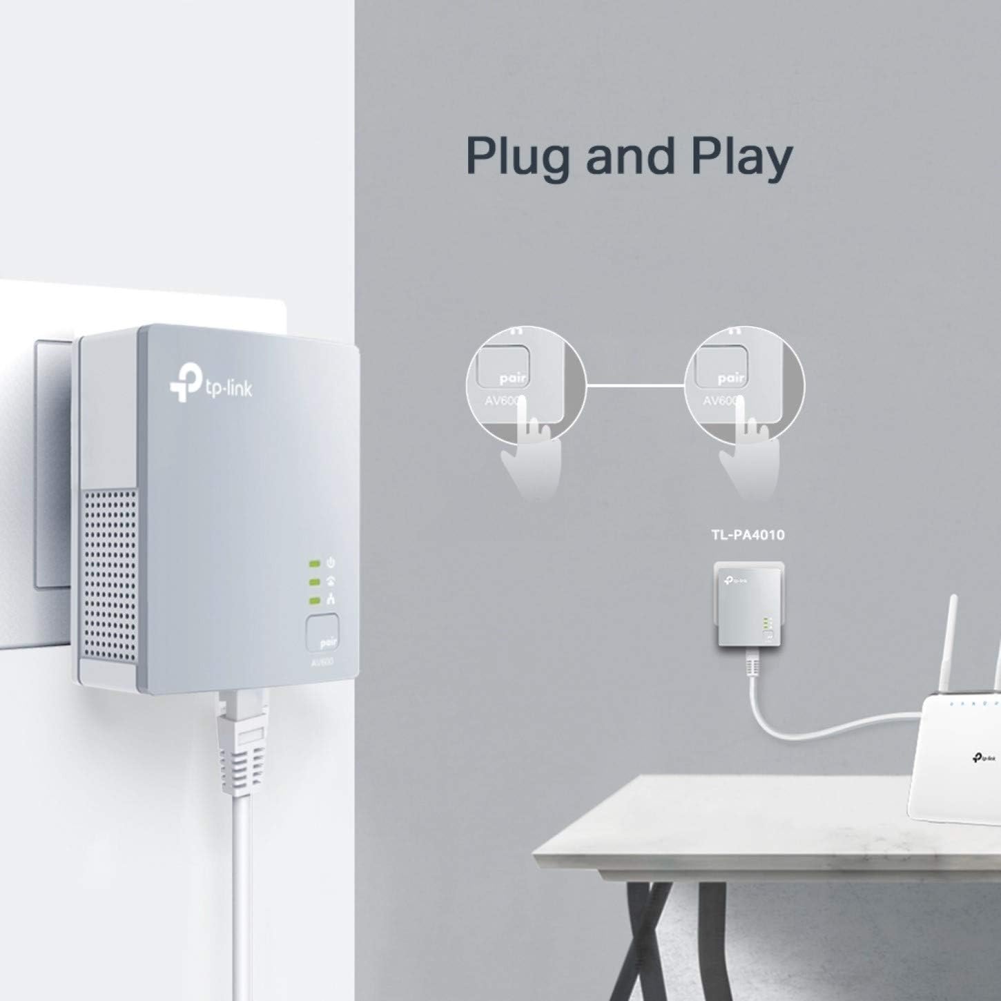 TP-Link TL-PA4010 KIT AV600 Powerline network adapter (500Mbps, 1 port, energy saving, plug and play - Image 4