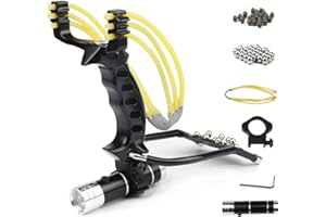 COOY Slingshot,Wrist Sling Rocket Professional Hunting Slingshot with Heavy Duty Launching Bands, High Velocity Catapult …