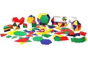 hand2mind Polydron Geometry Shapes (Set of 266 Pieces in 7 Shapes)