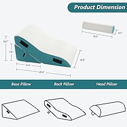 Longering Bed Wedge Pillow for Sleeping 3 PCS - 35D