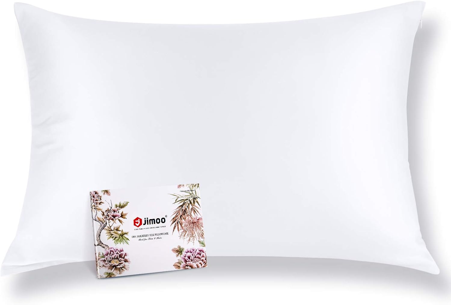 100% Mulberry Silk Pillowcase for Hair and Skin, Both Sides 19 Momme Pure Natural Silk Pillowcases Soft Breathable Queen 20''×30'', White 1 Pack: Kitchen & Dining
