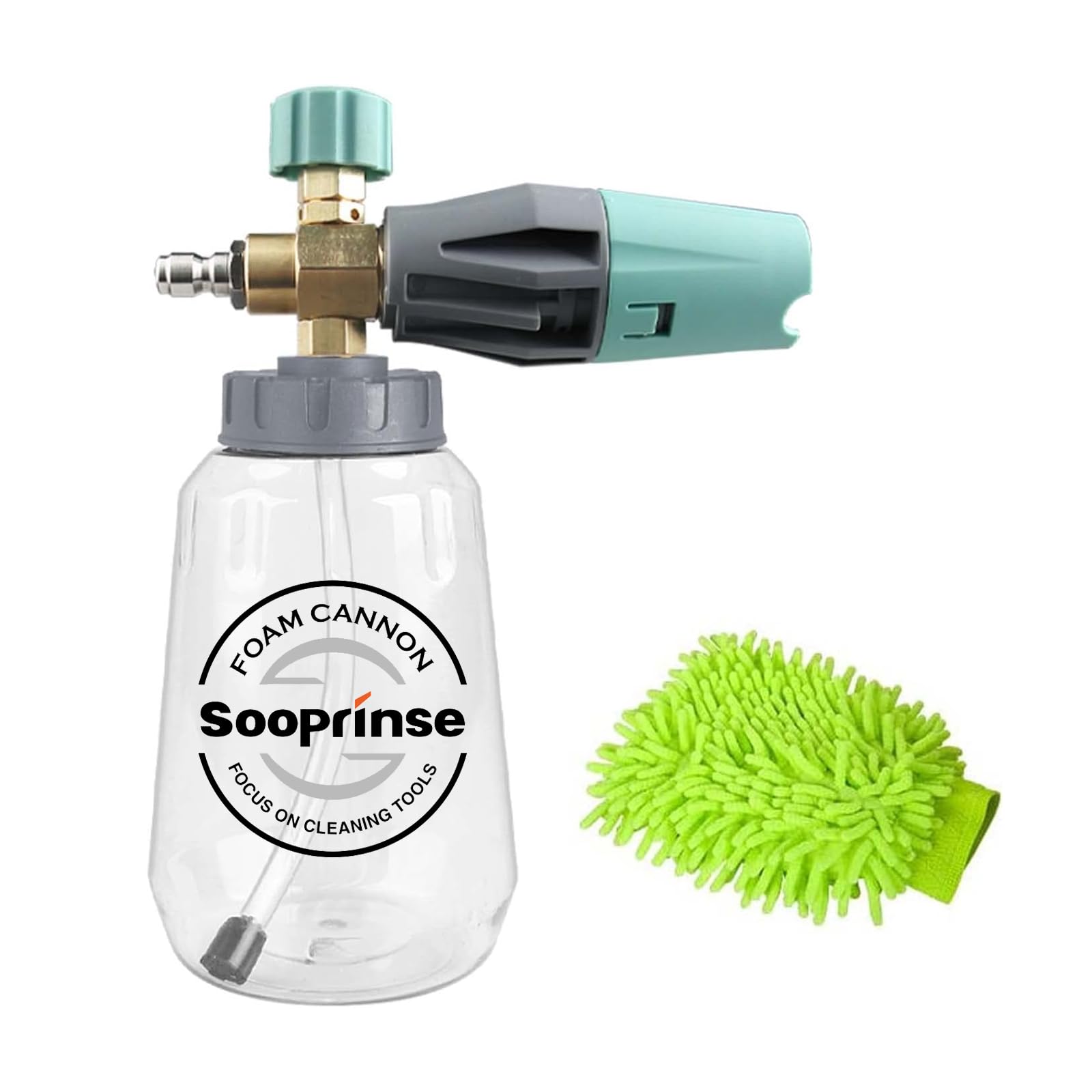 Photo 1 of Sooprinse Foam Cannon, Adjustable Snow Foam Lance Transparent Body, Professional Car Foam Blaster with 1/4 Inch Quick Connector, 4000 PSI, 1L