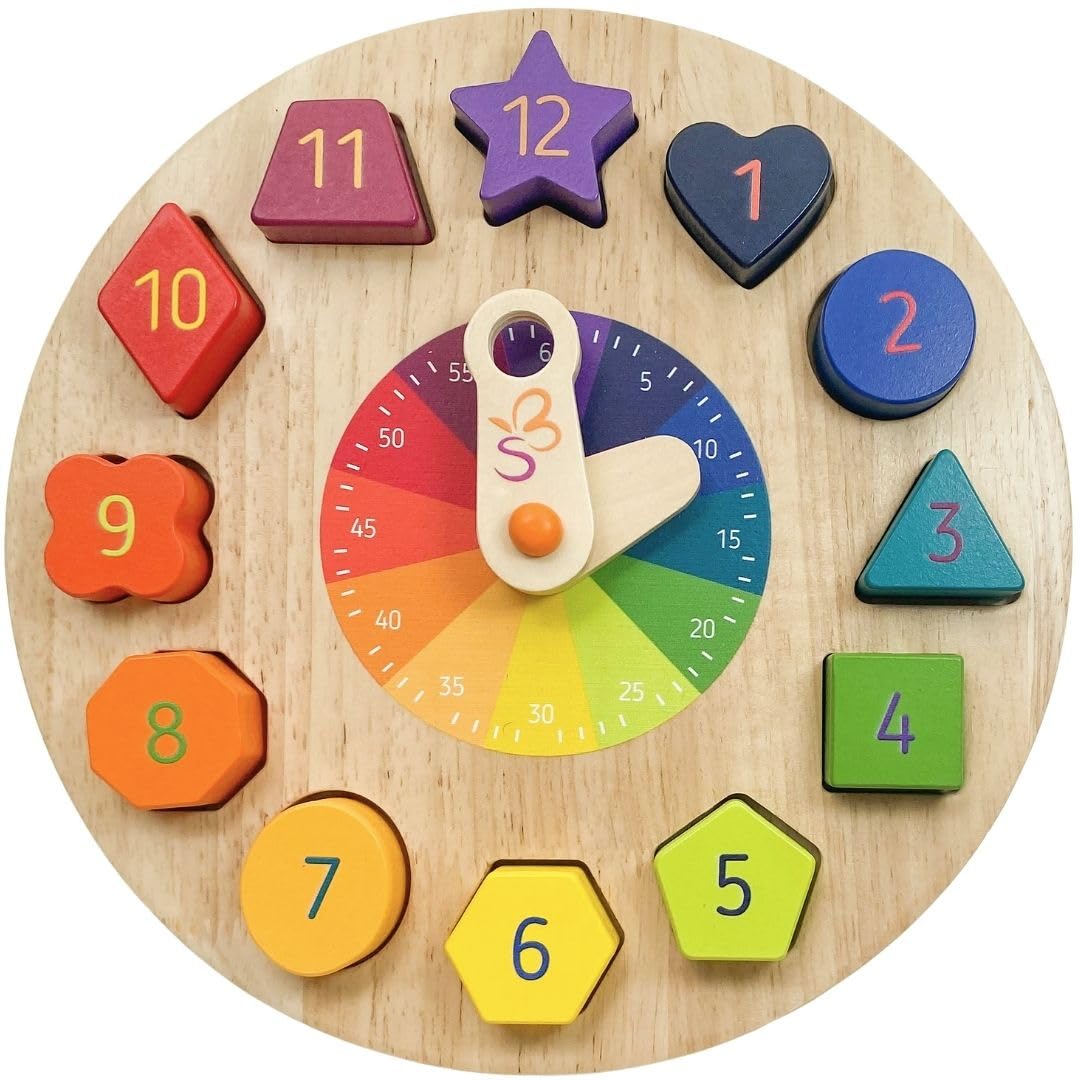 SCHMETTERLINE Kronolino Wooden Learning Clock for Children to Read the Watch, Montessori Children's Watch for Toddlers