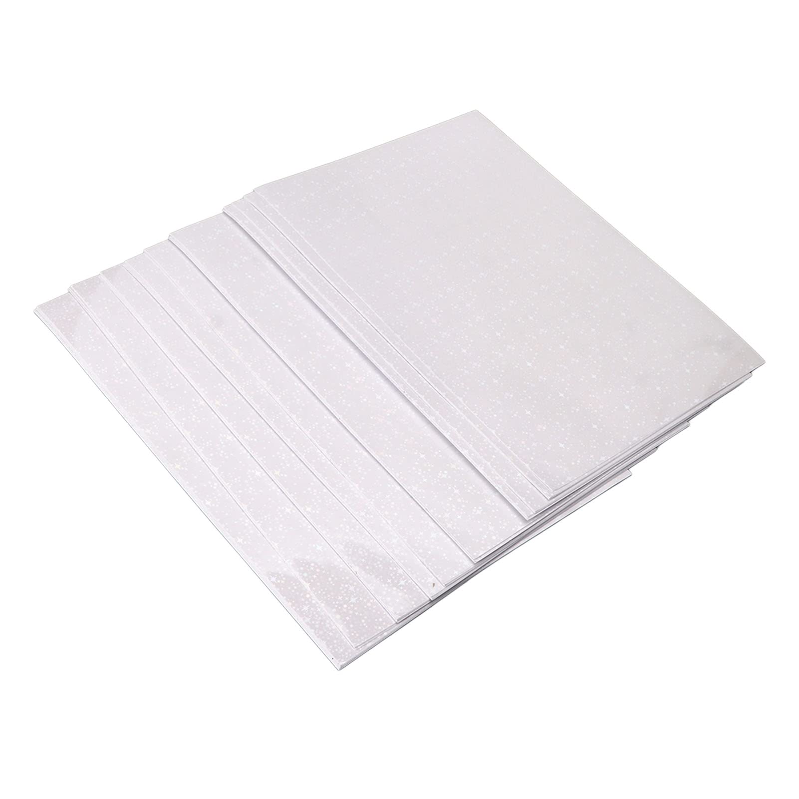 A4 Size Transparent Holographic Vinyl Overlay Lamination Sheets 50Pcs Holographic Sticker Adhesives Laminating (Type 2) Crafts Handcraft Materials