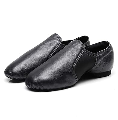 black slip on split sole jazz shoes