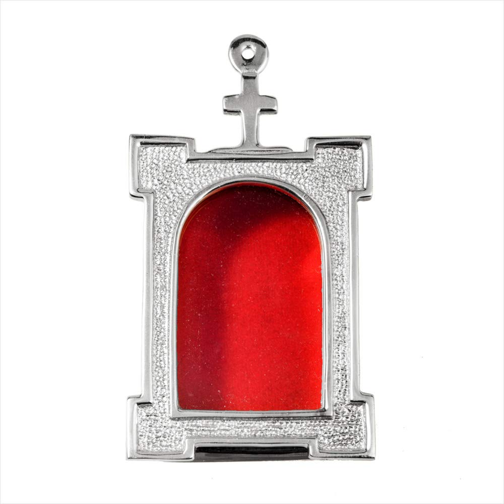 NKlaus wall reliquary 11cm monstrance container for your souvenir brass nickel plated house altar reliquary holder antique handmade 2904