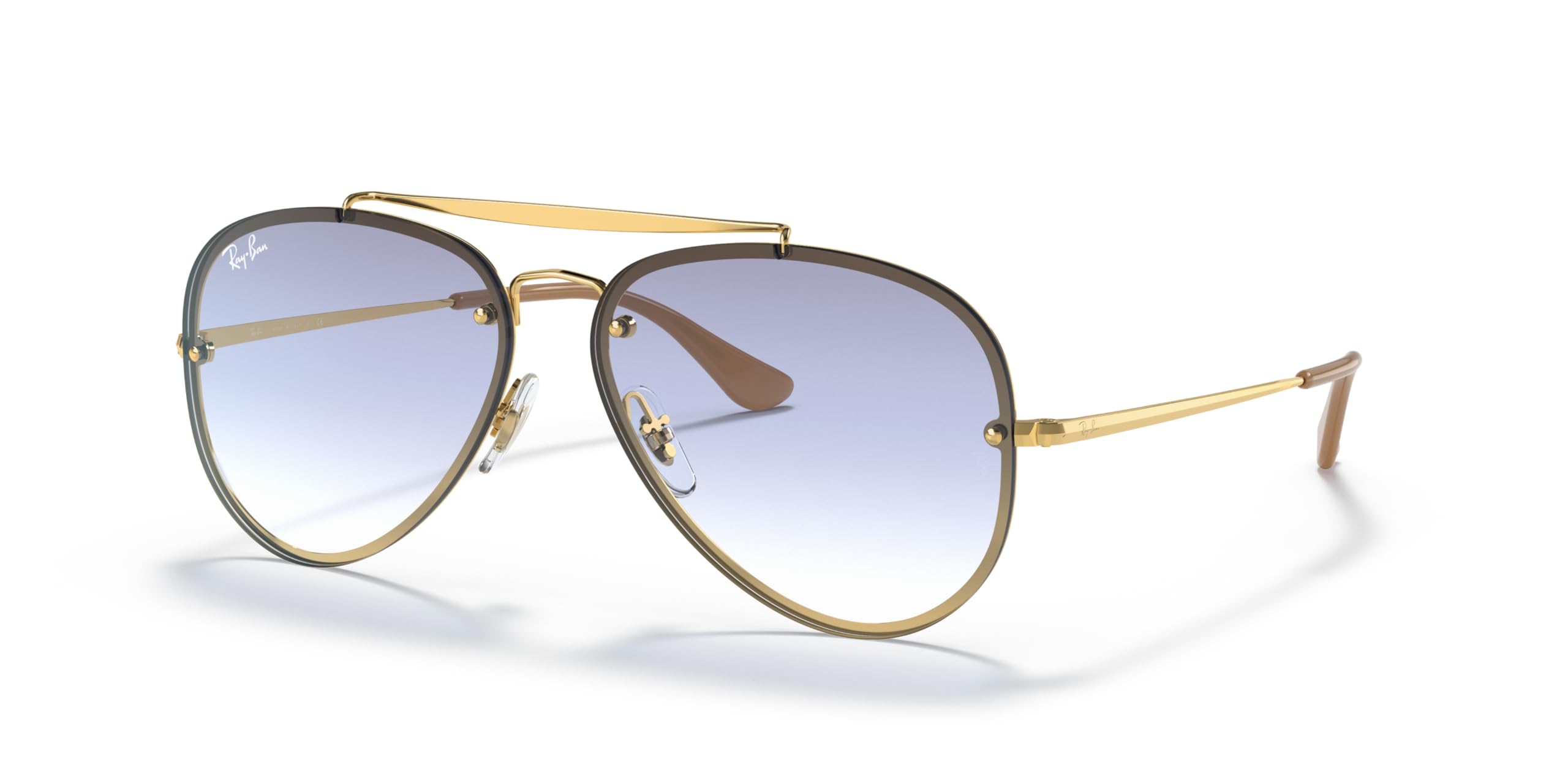 Ray-Ban Unisex RB3584N Blaze Aviator Aviator Sunglasses, Gold/Clear Gradient Light Blue, 58 mm