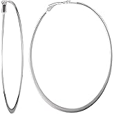 HOT SILVER Sterling Silver 925 Oval Hoop Earrings for Women