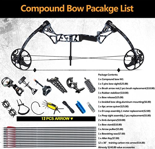 image for XGeek Compound Bow，Compound Hunting Bow Kit，Limbs Made in USA，19