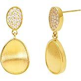 AURA & IRENA 18K Gold/Platinum Plated Statement Earrings for Women Non Tarnish, Designer Earrings with Hypoallergenic 925 Silver Posts, Daily/Anniversary/Valentine's Day gift