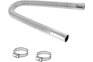 CCHRN Exhaust Pipe Flex Kit, 2.5cm/ 1 Inch ID Flexible Stainless Steel Exhaust Tube with 2 Hose Clamps, Heavy Duty Air Heater