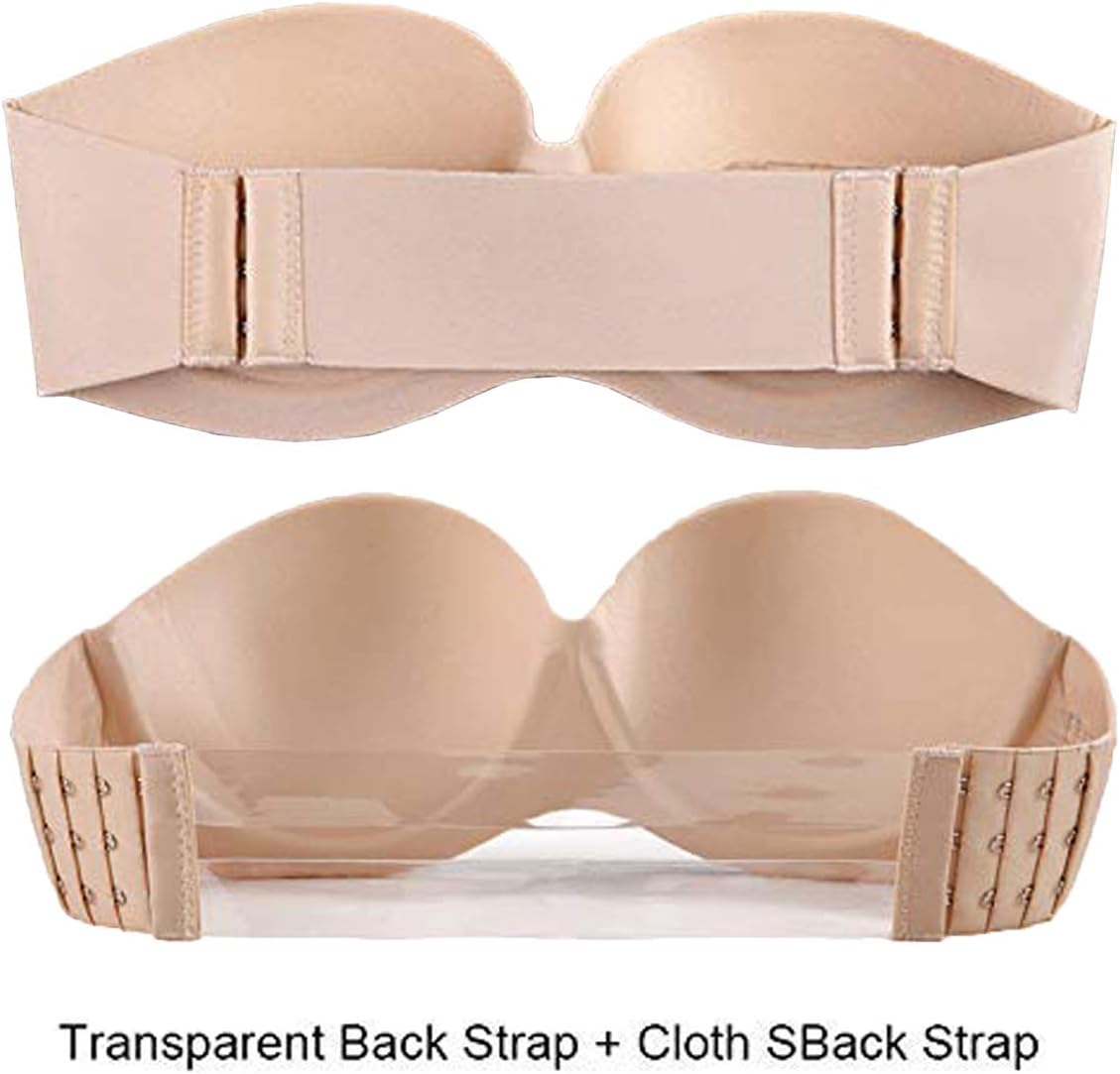 Fillory Women's Silicone Snello Strapless Self Adhesive Invisible Backless Push-up Stick on Bra (Beige, Free Size)
