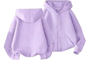 Youth Cotton Hoodies Zip up Lightweight Soft Hoodie Boys Girls Plain Oversized School Sweatshirts Fall School Clothes