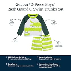 Gerber Baby Boy's Toddler Long Sleeved Rashguard