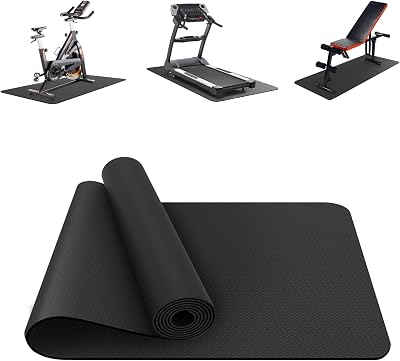 Vanexiss Treadmill Mat Heavy-Duty Exercise Floor Protector 190x85cm Black