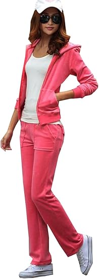 Amazon Duwei ドゥウェイ スポーツウェア スーツ 運動着 セットアップ テニスウェア レディース 上下 スーツ ゆったり Tシャツ 長袖 長袖シャツ パーカー フード付き ジャケット ロングパンツ 体型カバー スリム 着やせ 2点セット 可愛い オールインワン 通販