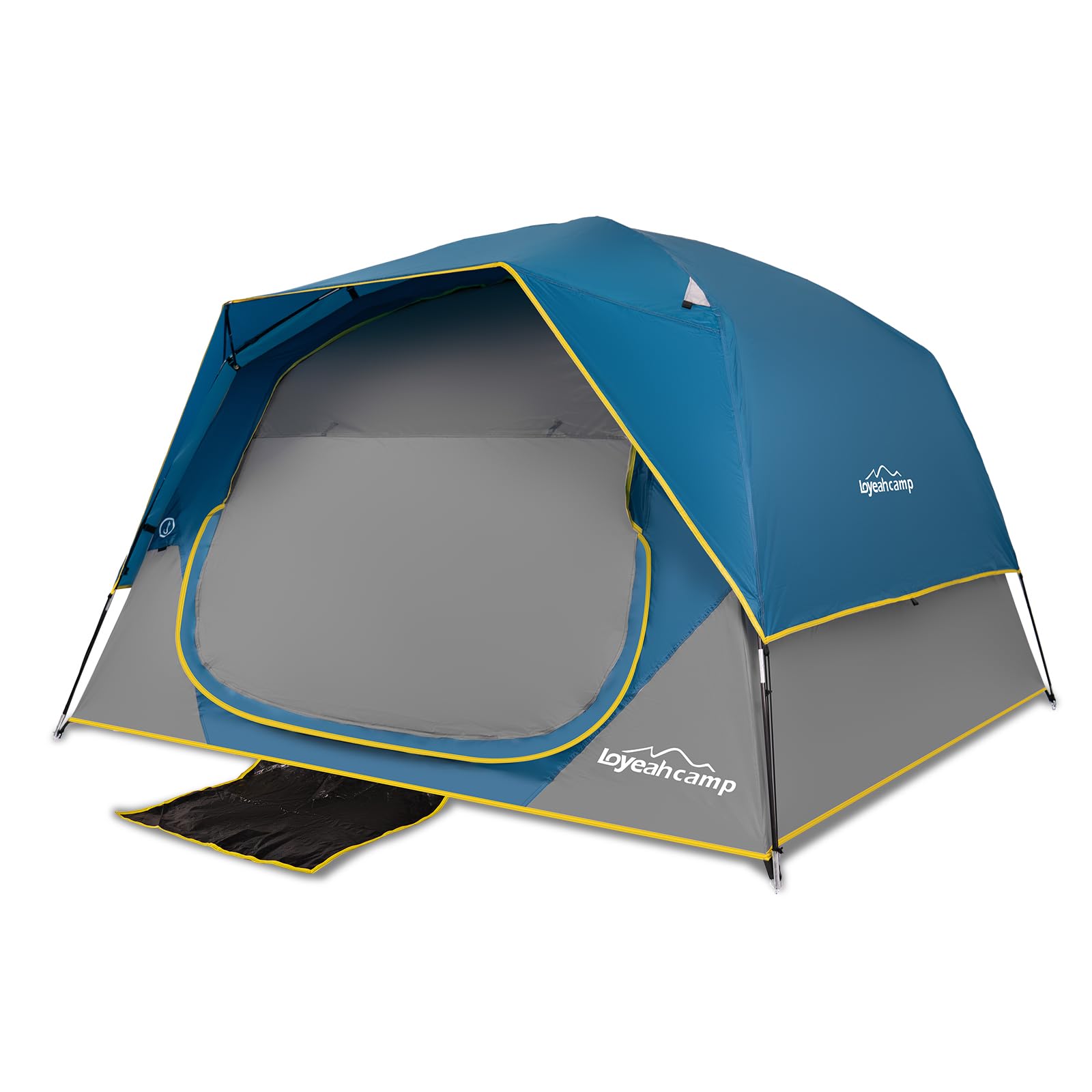 Photo 1 of LOYEAHCAMP Tents 4 Person Camping Tent, Easy Setup Waterproof Family Tents for Camping, Portable Dome Tent for Outdoor Camping with Rainfly, Carry Bag Deepblue