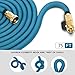 HBlife 75 ft Expandable Garden Water Hose with 8 Spray Pattern Nozzle, Hose Hanger & Storage Bag, Light Blue