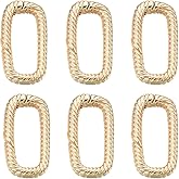 SUNNYCLUE 1 Box 8Pcs Real 18K Gold Plated Brass Spring Gate Rings Jewelry Oval Clasp Carabiner Snap Hooks Keyring Buckle Spring Clip for Jewelry Making Findings Supplies Necklace Bracelet DIY Crafts