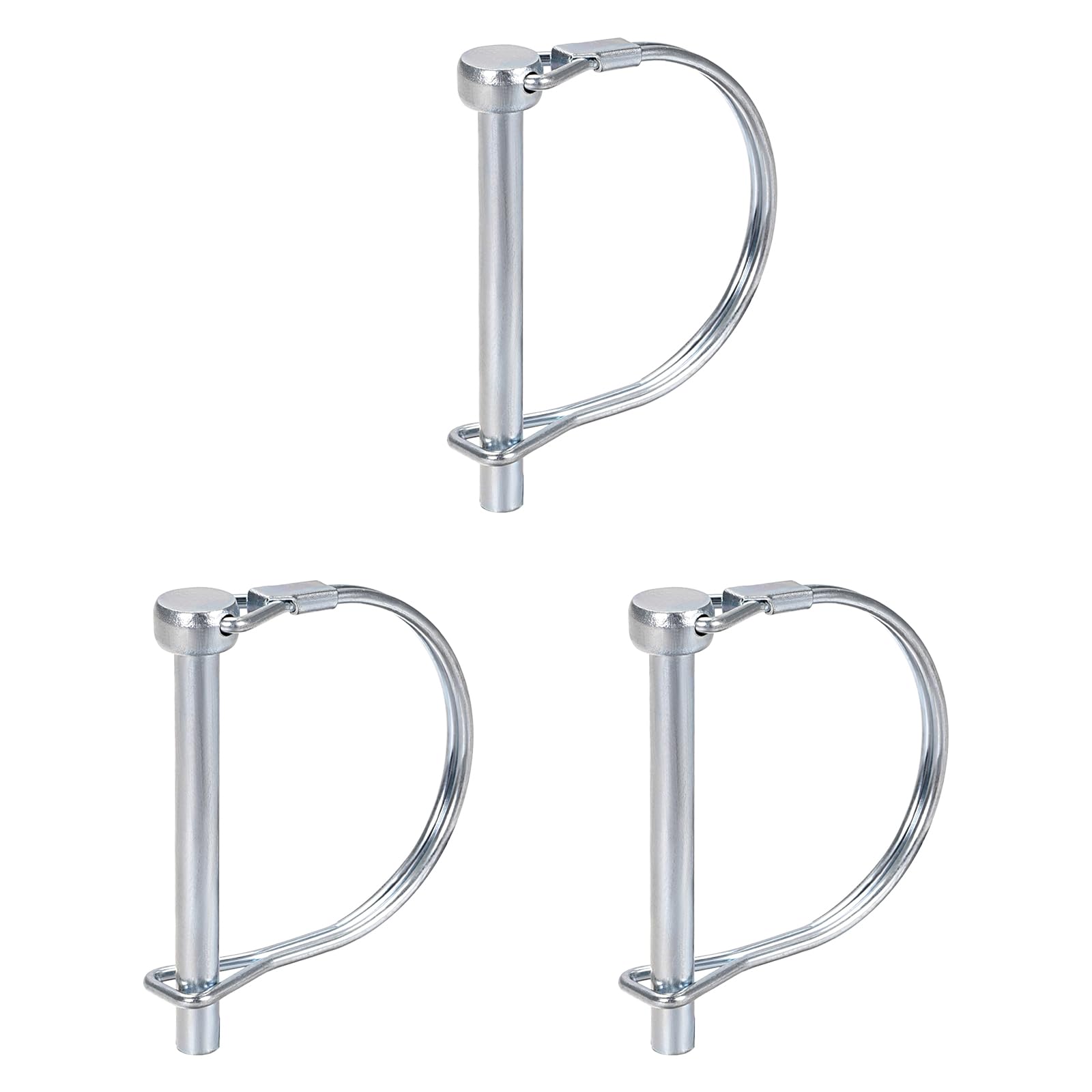 DTGN 6mm x 60mm (DxL) Shaft Locking Pin - 3Pack - Good for Farm Trailers Lawn - Carbon Steel Round Trailer Coupler Pin - Silver Tone