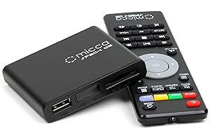 Micca Speck G2 1080p Full-HD Digital Media Player for USB Drives and SD/SDHC Cards, Digital Signage, H.264/AVC MP4 MKV Videos MP3 Music JPG Photos, HDMI and AV Output, Auto Play and Resume