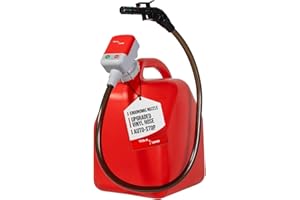 TERA PUMP [UPGRADED] Fuel Transfer Pump for Gas and Diesel (5th Gen) - 39" Strong Vinyl Hose w/Battery Powered Auto-Stop Sens