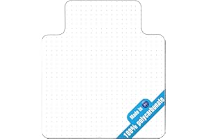 DOUBLECHECK PRODUCTS Office Chair Mat for Carpeted Floors Polycarbonate Transparent for Rolling Desk Computer Chairs Low and Medium Pile Carpets 36 X 48 X1/8 with Lip Heavy Duty Thick and Sturdy Shipped Flat