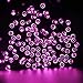 Qedertek 200 LED Solar Christmas Lights, 72 ft Fairy Decorative Garden String Lights for Home, Patio, Porch, Lawn, Party and Holiday Decorations (Pink)